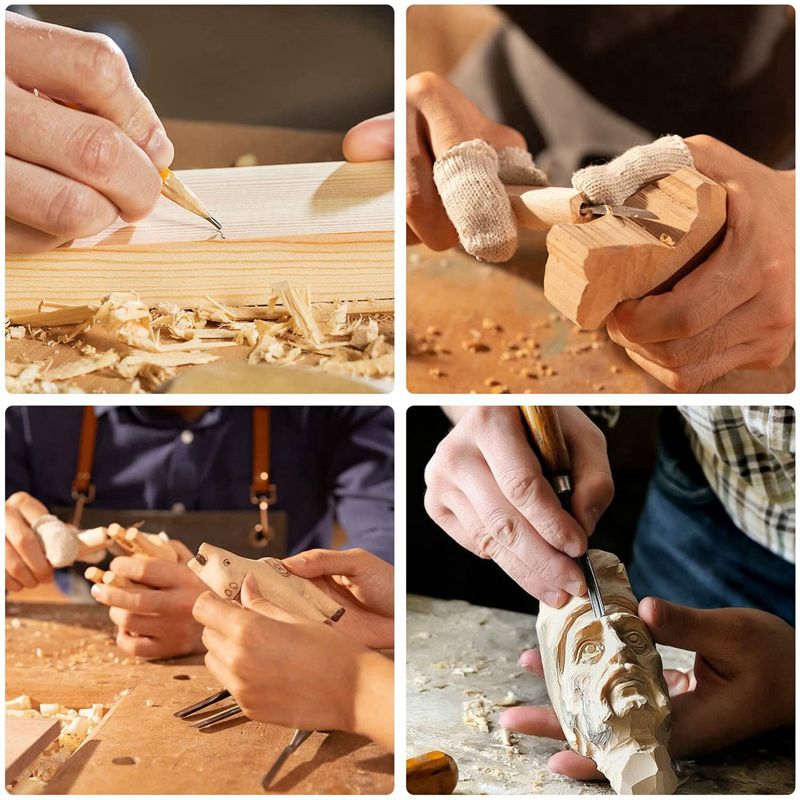 Woodworking Kits For Adults - ABVA Schnitzblöcke aus Lindenholz, 16x 4x2x2