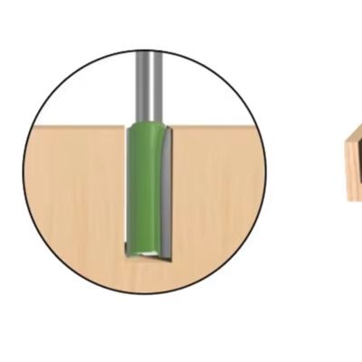 Woodworking Kickback - Industrieller Fräser mit 6-mm-Schaft, gerader Schneidkopf