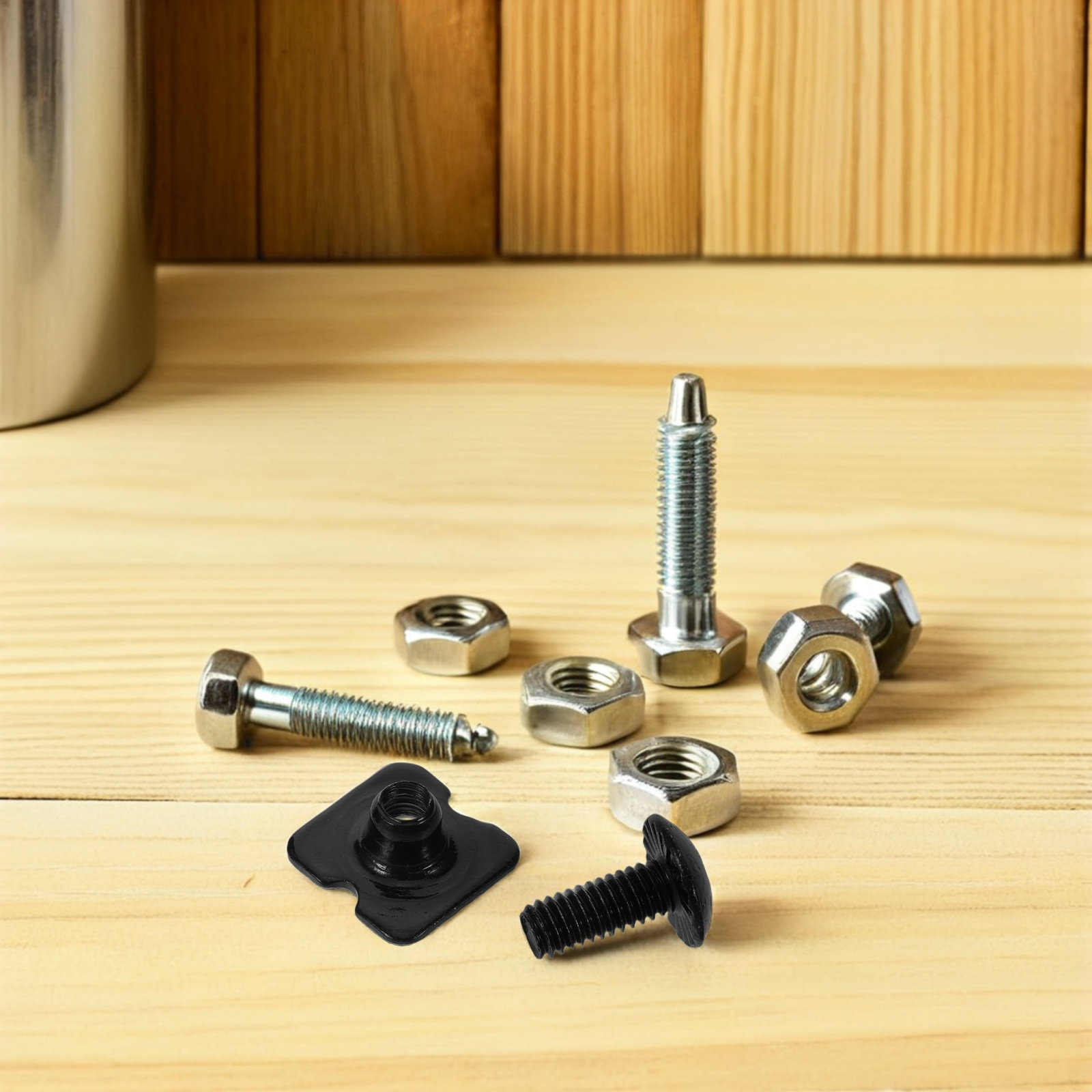 Woodworking Kits For Adults - 1 Set schwarze Stahlrückplatten-Schrauben, Fußball-Hardware-Set, kompatibel