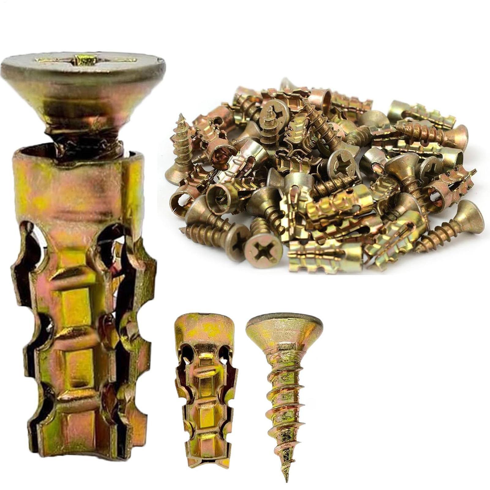 Woodworking Kits For Adults - 2026 Kurzes Expansions-Schraubenset, Metall-Expansionsbeschläge, Schrankscharnier-Gewindereparatur-Schraubenset für
