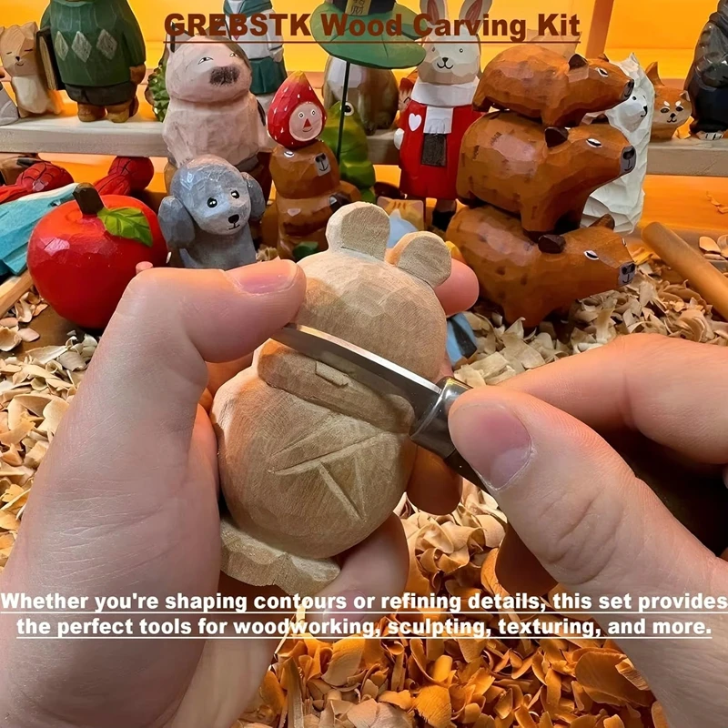 Woodworking Kits For Adults - Holzschnitzset Holzschnitzwerkzeuge Handschnitzmesser-Set Holz-Whittling-Kit für Anfänger
