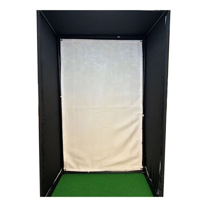 Woodworking Simulator - Indoor-Golfsimulator-Ständer mit Stoff-Aufprallbildschirm für Golf-Simulationserlebnis