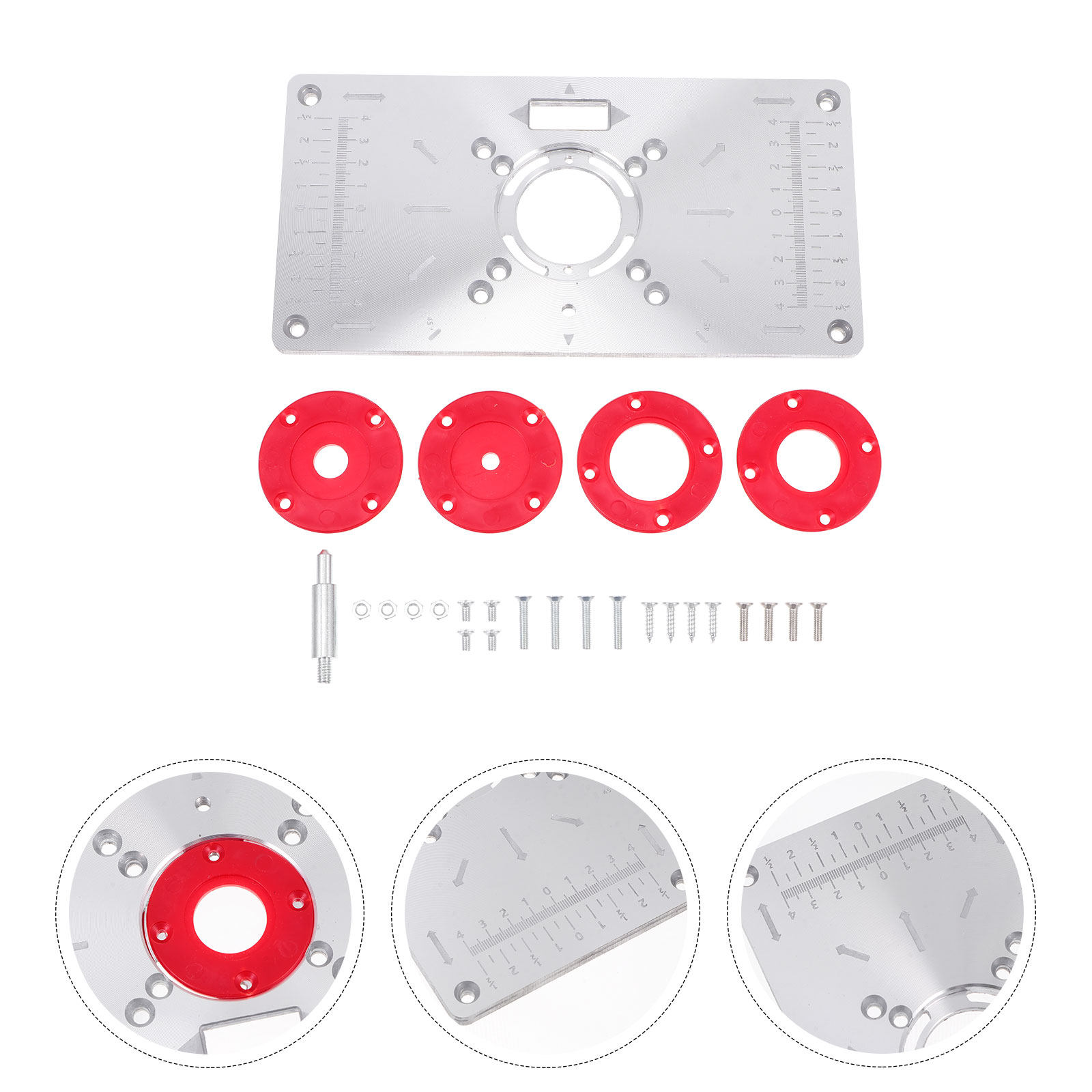 Woodworking Table - Aluminiumlegierung Router-Tisch-Einlegeplatten-Set für Holzbearbeitungs-Trimmfräsen Präzisionsbohrwerkzeug